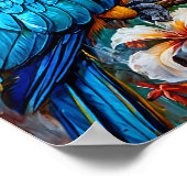 Eleganter Kakadu Papagei Exotische Vogel Kunst Poster (Ecke)