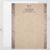 Eleganter Kakao-Damast-Kuchen-Pop Briefkopf (Vorne/Hinten)