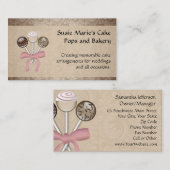 Eleganter Kakao-Damast-Kuchen-Pop Visitenkarte (Vorne/Hinten)