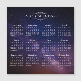 Eleganter Kalender 2023 auf der Milchstraße | Magn Magnetkarte