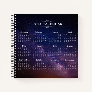 Eleganter Kalender 2024 auf der Milchstraße | Note Notizblock
