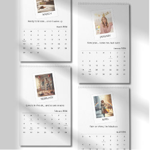 Eleganter Kalender mit Foto und Zitat 2026