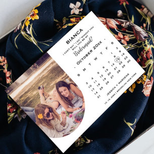 Eleganter Kalligrafie-Kalender Brautjungfer Vorsch Einladung