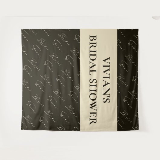 Eleganter Kalligrafie Textmuster Bridal Hintergrun Wandteppich (Vorderseite (Horizontal))