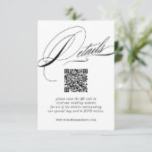 Eleganter Kalligrafiedetails QR-Code Begleitkarte (Stehend Vorderseite)