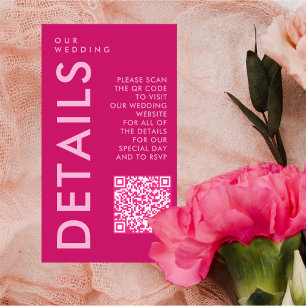 Eleganter Kalligrafiedetails QR-Code Begleitkarte