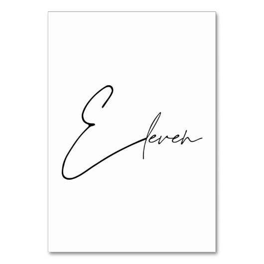 Eleganter kalligrafischer Hochzeitstisch 11 Tischn Tischnummer (Rückseite)