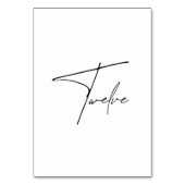 Eleganter kalligrafischer Hochzeitstisch 12 Tischn Tischnummer (Vorderseite)