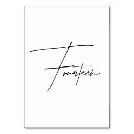 Eleganter kalligrafischer Hochzeitstisch 14 Tischn Tischnummer