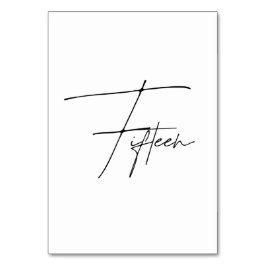 Eleganter kalligrafischer Hochzeitstisch 15 Tischn Tischnummer