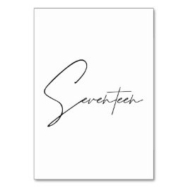 Eleganter kalligrafischer Hochzeitstisch 17 Tischn Tischnummer