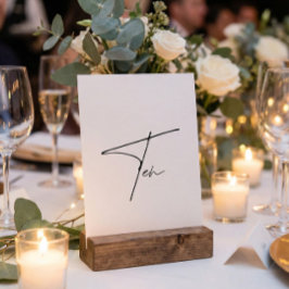 Eleganter kalligrafischer Hochzeittisch 10 Tischnu Tischnummer
