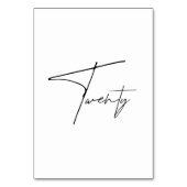 Eleganter kalligrafischer Hochzeittisch 20 Tischnu Tischnummer (Rückseite)