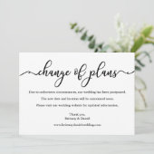 Eleganter kalligrafischer Wechsel von Plänen für H Save The Date (Stehend Vorderseite)