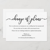 Eleganter kalligrafischer Wechsel von Plänen für H Save The Date (Vorne/Hinten)