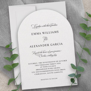 Eleganter Kalligraphie Hochzeitstich Schwarz-weiß  Einladung