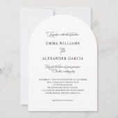 Eleganter Kalligraphie Hochzeitstich Schwarz-weiß Einladung (Vorderseite)