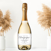 Eleganter Kalligraphie-Pop Der Champagner Schaumweinetikett