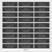 Eleganter Kalligraphie Schwarz-Weiß-Hochzeitsgast Aufkleber (Blatt)