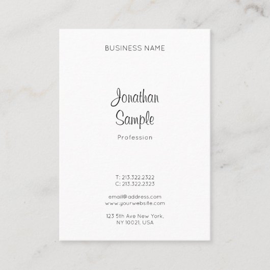 Eleganter Kalligraphie-Skript-Name Visitenkarte (Vorderseite)