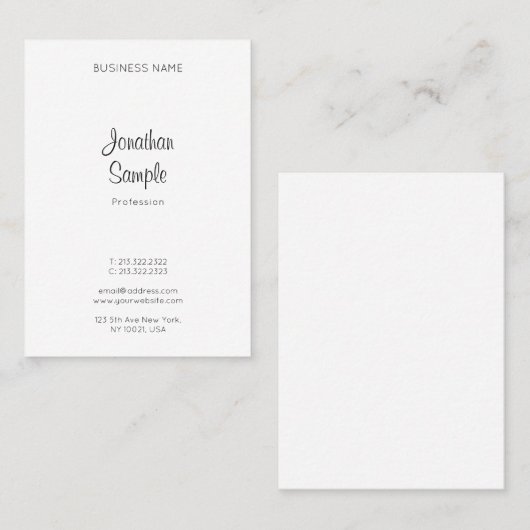 Eleganter Kalligraphie-Skript-Name Visitenkarte (Vorne/Hinten)