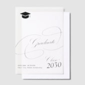 Eleganter Kalligraphieskript, Black Cap Abschluss Pergament Einladungen (Versetzt)