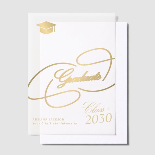 Eleganter Kalligraphieskriptkappe Abschluss Pergament Einladungen (Versetzt)