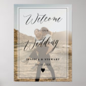 Eleganter kalligraphischer Schick-Skript Hochzeits Poster (Vorne)