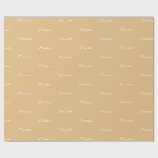 Eleganter Kamelskript-individuelle Name Geburtstag Geschenkpapier (Flach)