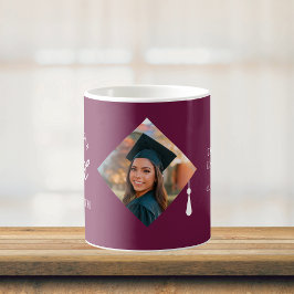 Eleganter Kappe Abschluss-Foto-Andenken Kaffeetasse