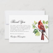 Eleganter Kardinal Beerdigung Gedenkstein Vielen D Dankeskarte (Vorderseite)