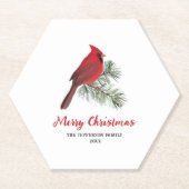 Eleganter Kardinal Bird Christmas Custom Untersetzer (Vorderseite)