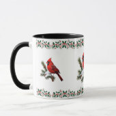 Eleganter Kardinal Rote Vögel Weihnachten Tasse (Links)