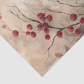 Eleganter Kardinal und Berries Dekoupage Seidenpapier (Detail)