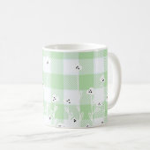 Eleganter karierter Gingham, grün und grün Kaffeetasse (VorderseiteRechts)