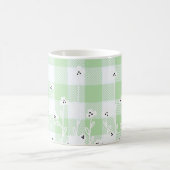 Eleganter karierter Gingham, grün und grün Kaffeetasse (Mittel)