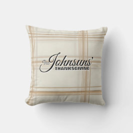 Eleganter Karierter Herbst-Erntedank Kissen