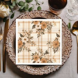 Eleganter Karierter Herbst Serviette