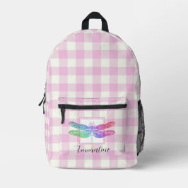 Eleganter karierter Libellenfliege Bedruckter Rucksack