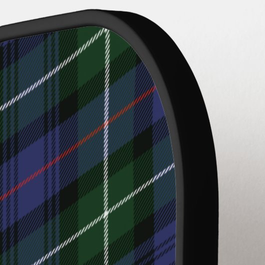 Eleganter Karierter Monogram Script Tartan Pickleball Schläger (Linke Seite)