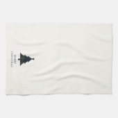 Eleganter Karierter Navy Blue und Green Weihnachts Geschirrtuch (Horizontal)