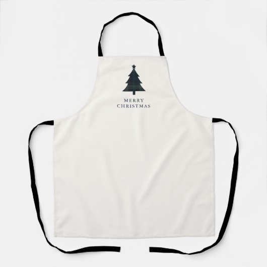 Eleganter Karierter Navy Blue und Green Weihnachts Schürze (Vorderseite)