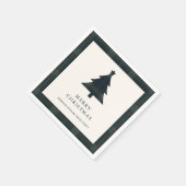 Eleganter Karierter Navy Blue und Green Weihnachts Serviette (Ecke)