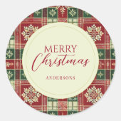 Eleganter Karierter Sticker (Vorderseite)