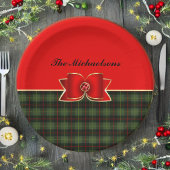 Eleganter Karierter und juwelengezierter Bow mit N Pappteller