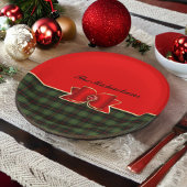 Eleganter Karierter und juwelengezierter Bow mit N Pappteller