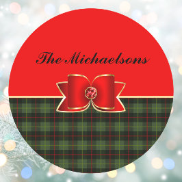 Eleganter Karierter und juwelengezierter Bow mit N Runder Aufkleber