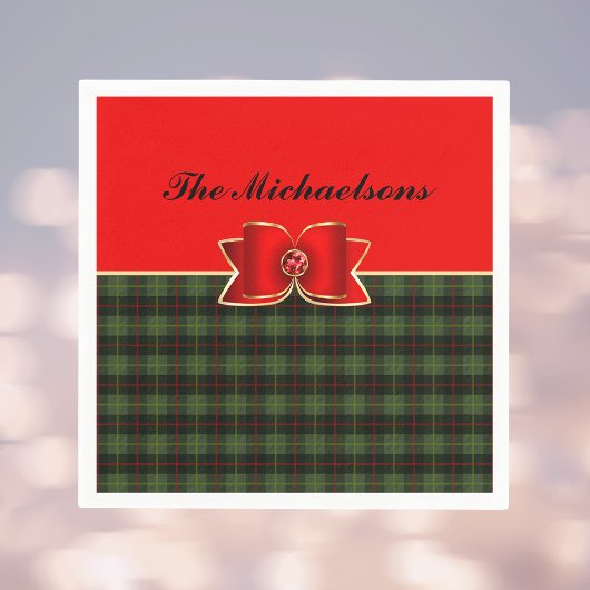 Eleganter Karierter und juwelengezierter Bow mit N Serviette