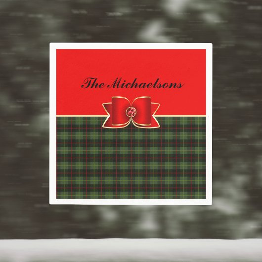 Eleganter Karierter und juwelengezierter Bow mit N Serviette