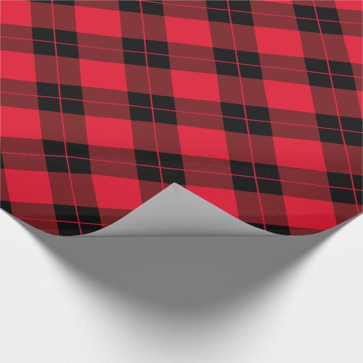 Eleganter Karierter Urlaub in Rot und Schwarz Geschenkpapier (Ecke)